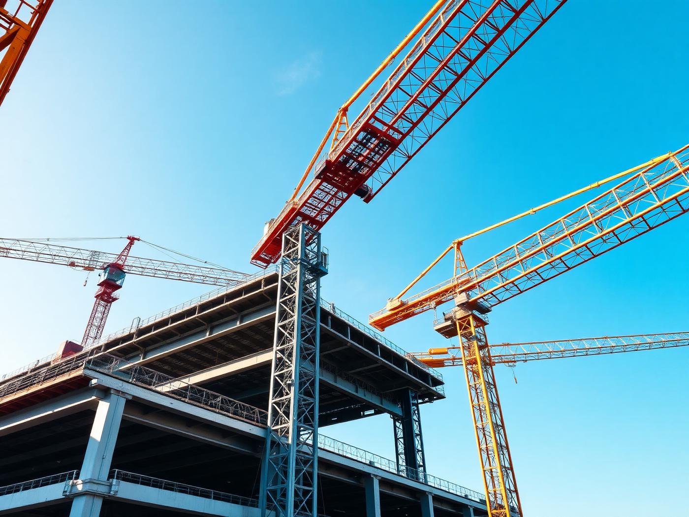 Estrutura em construção pela EAB